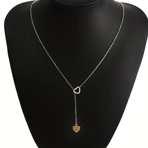 Flirty Sexy Gold Toned Heart Necklace - Picture 2 of 2